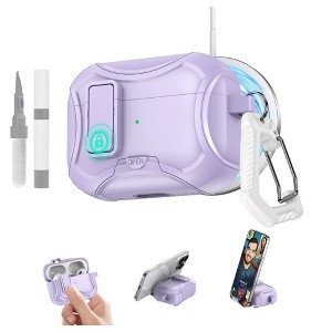 HTUTWOO for AirPods Pro 3 Case, Shockproof Headphone Protective Cover, MagSafe Magnetic Design with Drop-Proof Lock and Cleaning Kit - 1 of 4