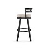 Amisco Render Upholstered Counter Height Barstool Cream/Black: Modern Metal Design, Integrated Armrests, Faux Leather - image 2 of 4