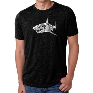 LA Pop Art Men's Premium Blend Word Art T-shirt - SPECIES OF SHARK Black Medium - 1 of 4