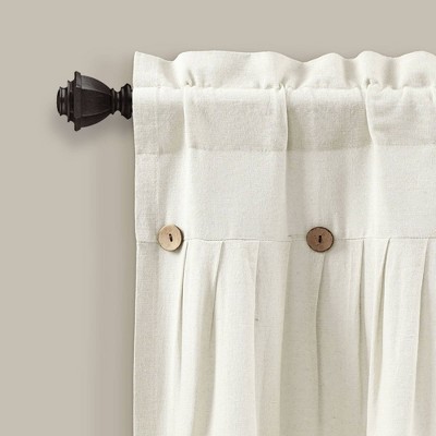 Off-White Linen Button Cotton Blend Window Valance