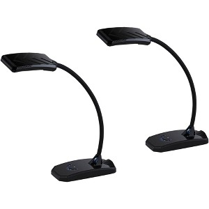 360 Lighting Ricky 13 3/4" High Small Modern Desk Lamps Set of 2 USB Ports LED Gooseneck Black Home Office Living Room Charging Bedroom Bedside - 1 of 4