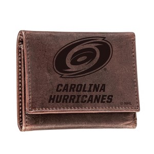 Evergreen NHL Carolina Hurricanes Brown Leather Trifold Wallet Officially Licensed with Gift Box - 1 of 1