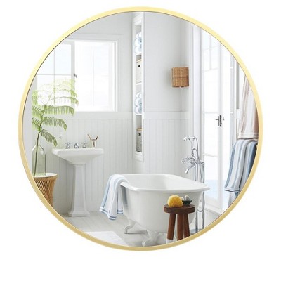 Round Mirror - Large Gold Wall Mirror with Metal Frame, Ideal Bathroom Mirror for Entryway, Living Room & Dining Room Decor