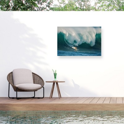 Trademark Fine Art - David H Yang Riding A Crashing Wave Matted Framed Art