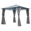 VYNXARIA 10*10 Outdoor Gazebo with Polycarbonate Roof, Patio Gazebo with Aluminum Frame,Mosquito Netting and Privacy Screens for Shade and Rain,Gray - 3 of 4