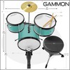 Gammon 3-Piece Junior Drum Set, Beginner Drum Kit with Throne, Cymbal, and Drumsticks - 3 of 4