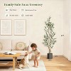 Olive Trees Artificial Indoor, Tall Faux Olive Tree with Black Planter & Green Fake Moss, Artificial Plants with Natural Wood Trunk & Lifelike Fruits - 3 of 4