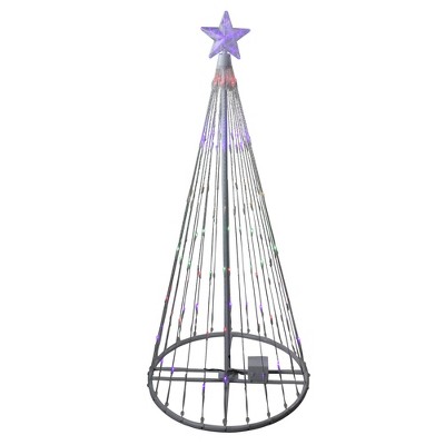 Northlight 4' Prelit Artificial Christmas Tree Led Light Show Cone Yard ...