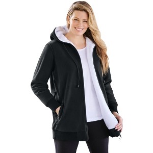 Woman Within High Pile Fleece Fleece Jacket - 1 of 3