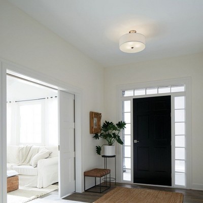Shailene 18" Brushed Nickel Semi-Flush Mount Light with Satin Etched Shade