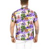 HAPPY BAY Men's Hawaiian Shirts Short Sleeve Button Down Shirt Mens Hawaii Shirts Boho Vacation Casual Beach Shirts for Men L Hawaii Party, Purple - 4 of 4