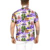 HAPPY BAY Men's Hawaiian Shirts Short Sleeve Button Down Shirt Mens Hawaii Shirts Boho Vacation Casual Beach Shirts for Men L Hawaii Party, Purple - image 4 of 4