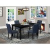 HomeStock 5-Piece Black Finish Solid Wood Top-Rectangular Dining Room Set-Seats 4 - 2 of 4