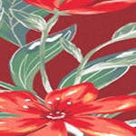 luau red tropical floral