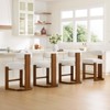 Spruce&Spring Upholstered Boucle Counter Stool with Solid Wood Frame, Set of 2, Pearl, Walnut - 2 of 4