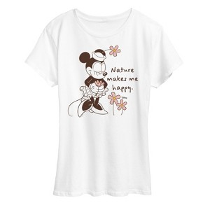 Women's - Disney - Minnie Mouse Nature Makes Me Happy Short Sleeve Graphic T-Shirt - 1 of 4