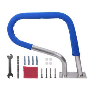 Swimming Pool Handrail, 30x22 Inch Inground Pool Ladder Rails with Easy Mount Base Plate, 304 Stainless Steel - 1 of 4