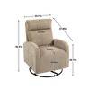 NicBex Corduroy Fabric Glider Swivel Chair,Upholstered Swivel Recliner Chairs with High Backrest,Modern Swivel Chair,Nursing Chair for Bedroom - 3 of 4
