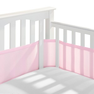 Breathable Baby Solid Mesh Crib Liner - Pink, Light Pink