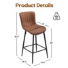 NicBex Faux Leather Counter Height Bar Stools Set of 2,Counter Stools with Chrome Base,Footrest,Bar Chairs for Kitchen,Living Room,Cafes - 3 of 4