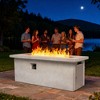 60" Propane Gas Fire Pit Table, 60000 BTU Rectangular Concrete Outdoor Fire Pit Table for Patio, Backyard, Deck, Garden & Courtyard, Light Grey - 2 of 4