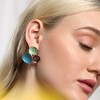 SOHI Women's Ocean Blue:Olive Green The Medium Lilypad Stud Earrings - 3 of 4
