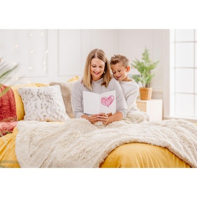 Twin Off-White Faux Fur Sherpa Fleece Throw Blanket