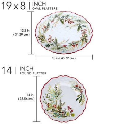 Christmas Gatherings Melamine Round and Oval Platter Set
