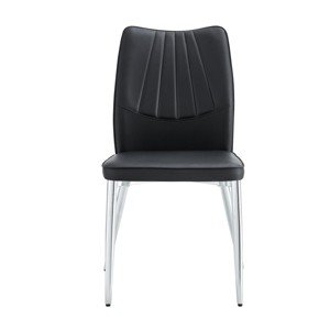GlasFlength Accent Chairs Modern Seating Set Plush Comfort Upholstery Metal Frame Design For Dining Living Space, Black, 17.9"*16.9"*34.3" - 1 of 4