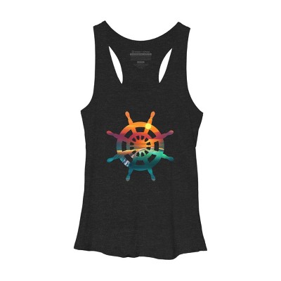 Women's Design By Humans Sailors Sunrise Wave Memories By Goldquills Racerback Tank Top