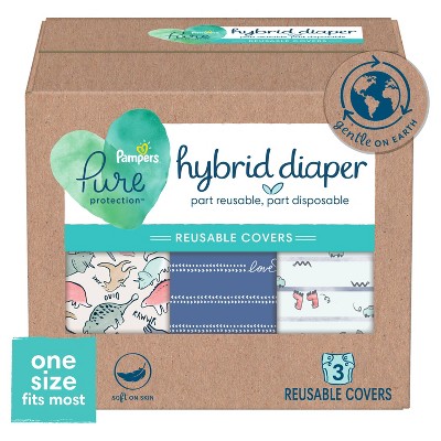 Image of Pampers Hybrid Cover Boy Diapers Dinosaurs, Love More-blue, Cars and Trucks - 3ct