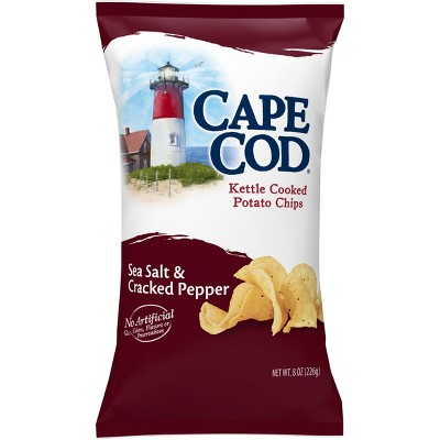 Cape Cod Potato Chips Sea Salt and Cracked Pepper Kettle Cooked Chips - 8oz