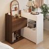 Famapy Storage Cabinet White Patchwork Brown Expandable Structure Stylish and Practical - 3 of 4