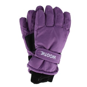 CTM Kids' Solid Color Winter Ski Glove with Wrist Strap by Wootie - 1 of 3