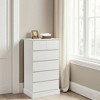 Tall Wood Concealed-Handle 6-Drawer Dresser with Anti-Tip Kit and Multi-Scene Adaptability - 3 of 4