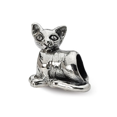 Black Bow Jewelry Sterling Silver Oriental Cat Bead Charm