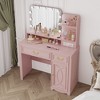 Fredees Makeup Vanity Desk: Lighted Mirror, Power Outlet, Bedroom Dressing Table, Adjustable Lights, 1 Cabinet, 2 Drawers - 4 of 4