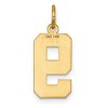 Black Bow Jewelry 14K Yellow Gold, Varsity Collection, Medium D/C Pendant Number 9 - 3 of 4