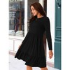 INSPIRE CHIC Women's Long Sleeve Tiered Round Neck Casual A-Line Dress - 2 of 4