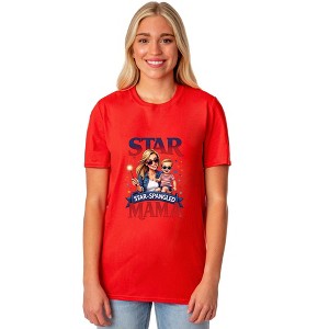 4th of July Women's T-Shirt Star Spangled Mama Patriotic Sparkler - 1 of 4