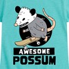 Girls' - Instant Message - Skateboarding Awesome Possum Fitted Short Sleeve Graphic T-Shirt - 2 of 4