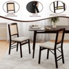 Tangkula Folding Dining Chairs Set of 2 w/Linen Padded Seat & Rattan Backrest for Kitchen - 4 of 4