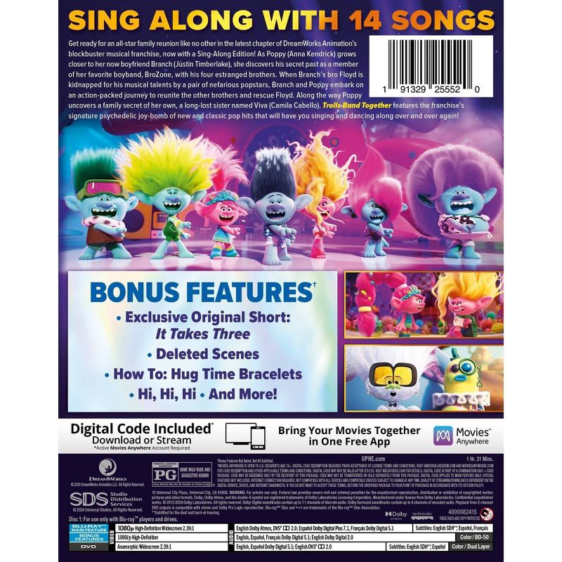Trolls Band Together (Target Exclusive) (Blu-ray + DVD + Digital), 5 of 8