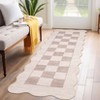 Machine Washable Geometric Checkered Living Room Rugs, Ultra Thin Non Slip Bedroom Carpet, Large Stain Resistant Dining Room Rugs - 2 of 4
