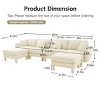 U-Shape Sectional Sofa with 2 Ottomans, 4-Seater Sofa with Armrests and Cylindrical Legs, Boucle Fabric Couch with Cushion-Coolbibila - 4 of 4