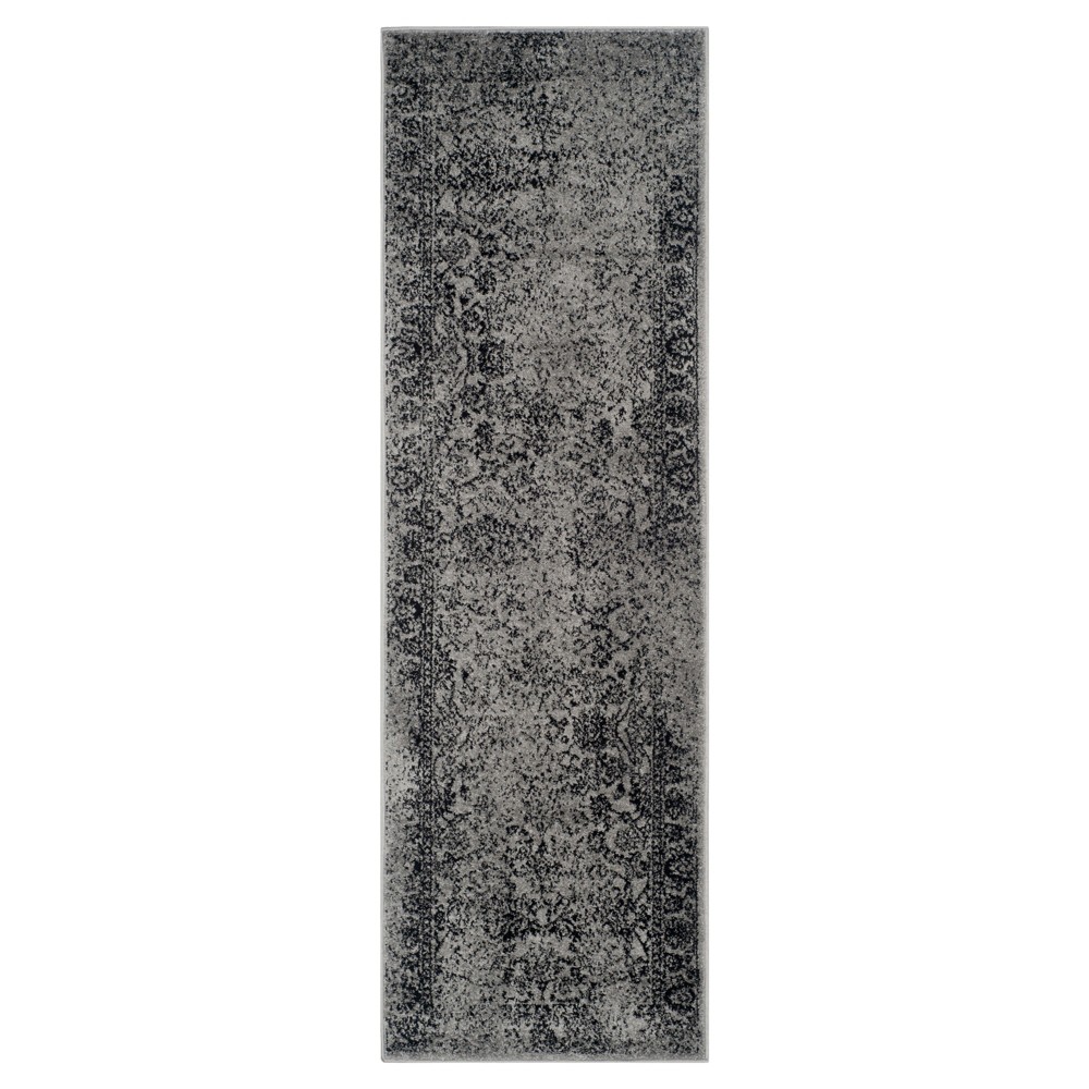 2'6inx16' Runner Reid Gray/Black - Safavieh