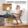 Outdoor Lawn Rocking Chair Set of 2, Acacia Wood Patio Rocking Chairs with Wicker Back and Seat for Garden - 4 of 4