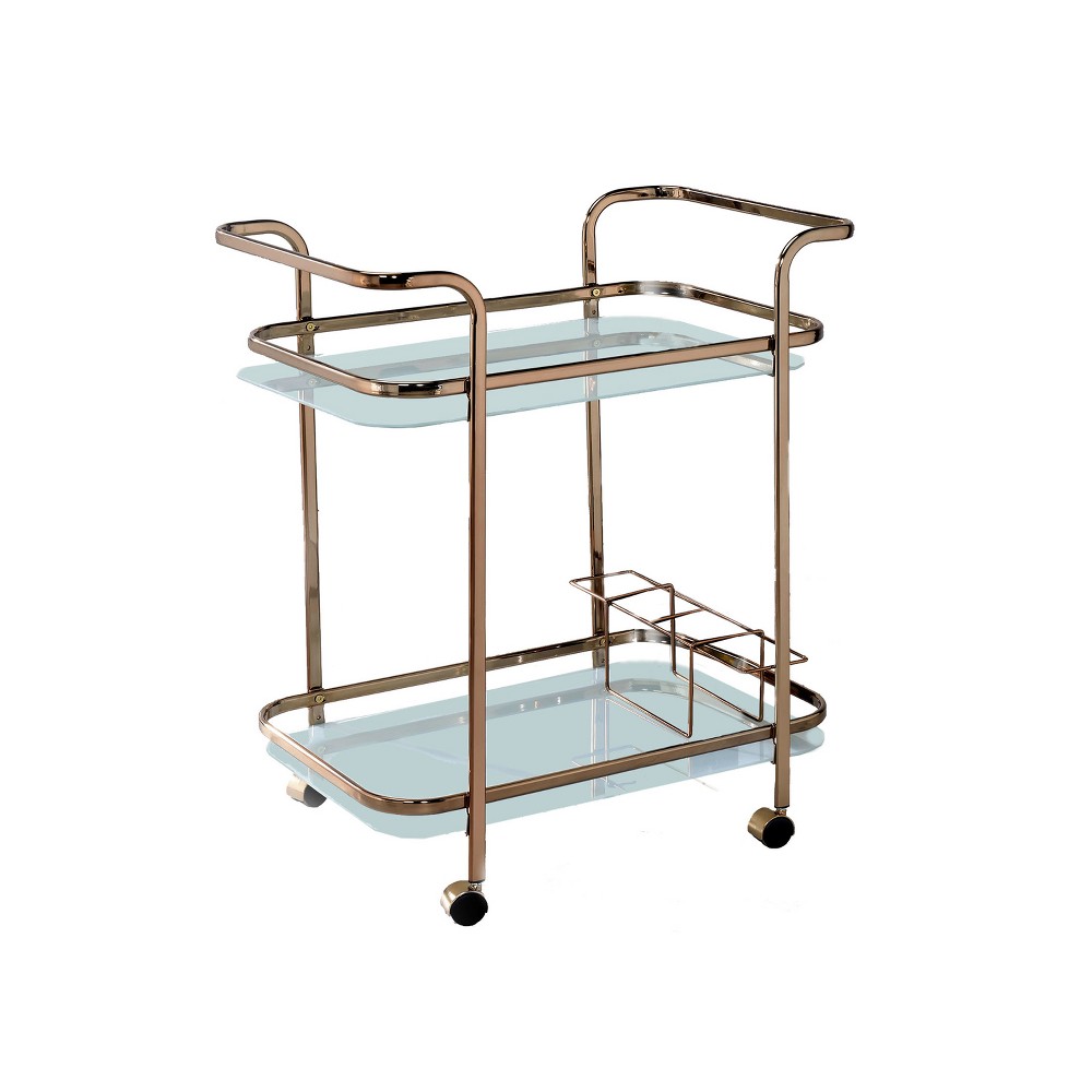 ioHomes Elleria Rectangular Metal Serving Cart Metal/Champagne