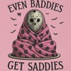 Rerun Island Women Even Baddies Get Saddies Halloween Short Sleeve Graphic Cotton Baby Tee - 2 of 4