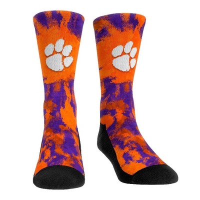 NCAA Clemson Tigers Paint Crew Socks - L/XL